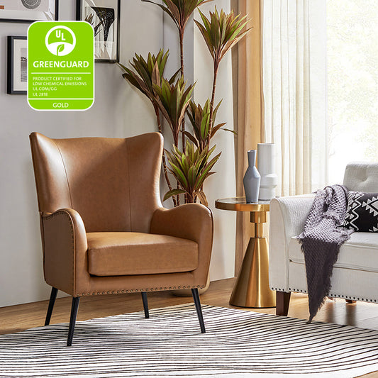 Shepherd Wingback Vegan Leather Armchair(Optional Types)