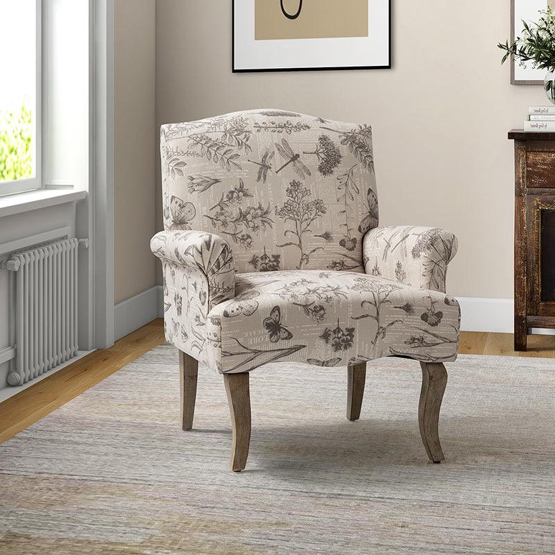 Gray floral clearance accent chair