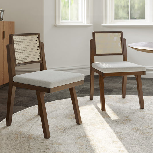 Elazar Modern Woven Rattan Backrest Dining Chair(Optional Types)