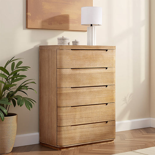 Brandon Modern Natural Wood 5-Drawer Chest