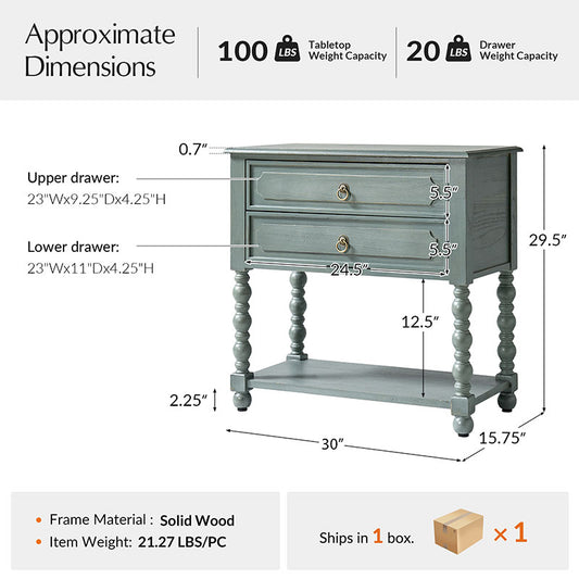 Multi-Functional Wooden End Table with USB & Open Shelf(Optional Types)
