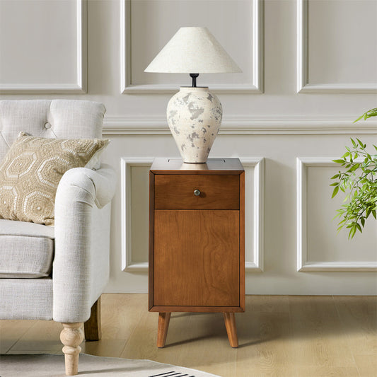 Vira End Table with Storage and Built-in Outlets(Optional Types)