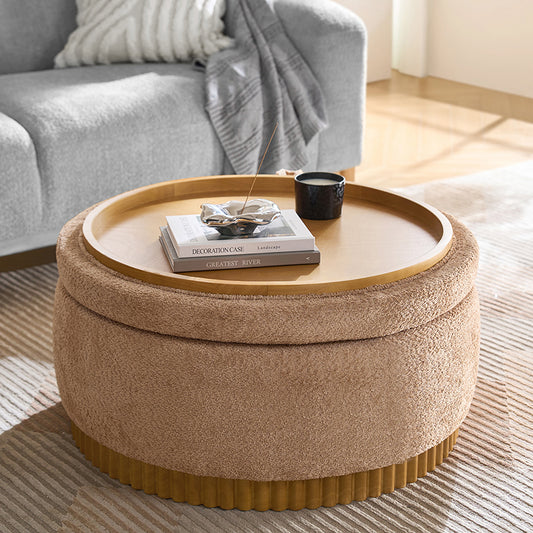Eon Round Storage Ottoman with Reversible Tray