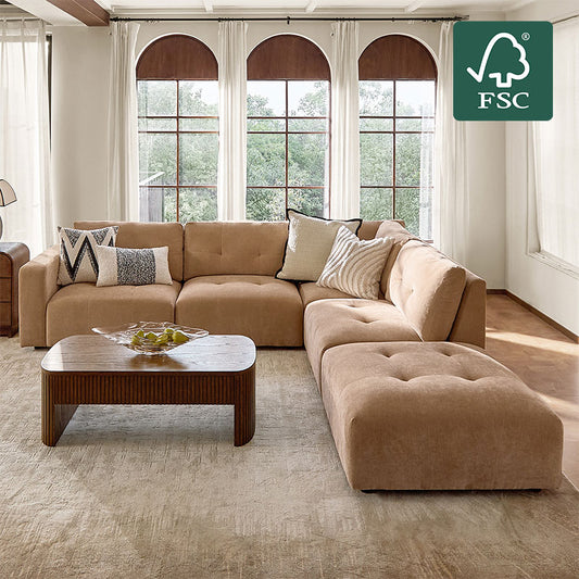 Memosa Deep-Seat Modular Sectional Sofa with Memory Foam Cushions