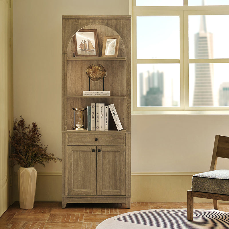 Baggio Modern LED Bookshelf with Drawer & Cabinet - HULALA HOME