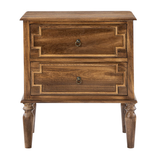 Joah 28"Tall Farmhouse 2-Drawer End Table with Built-in Charging
