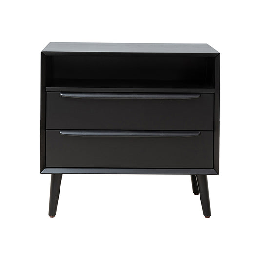 Lilian 2 - Drawer Mid Century End Table with Built-in Outlets(Optional Types)