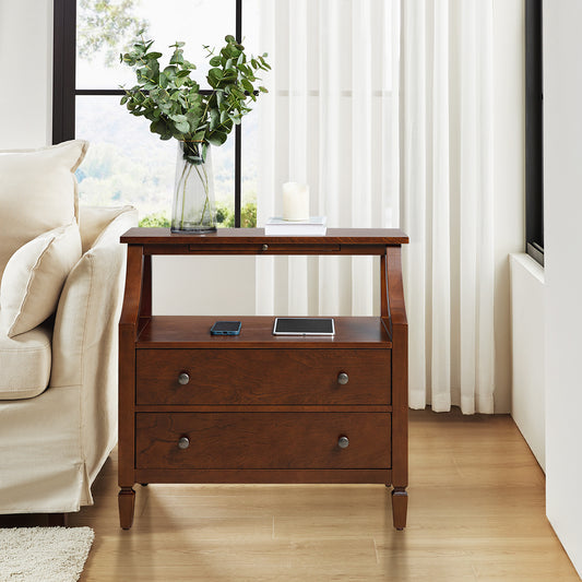 Grace 2 - Drawer End Table Chest with Built-in Outlets