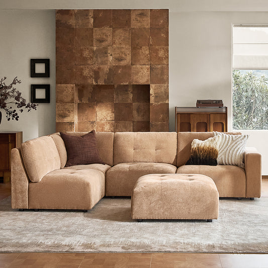 Memosa Modular Deep Seating Sectional Sofa - Cloud-Like Comfort with Memory Foam Cushions
