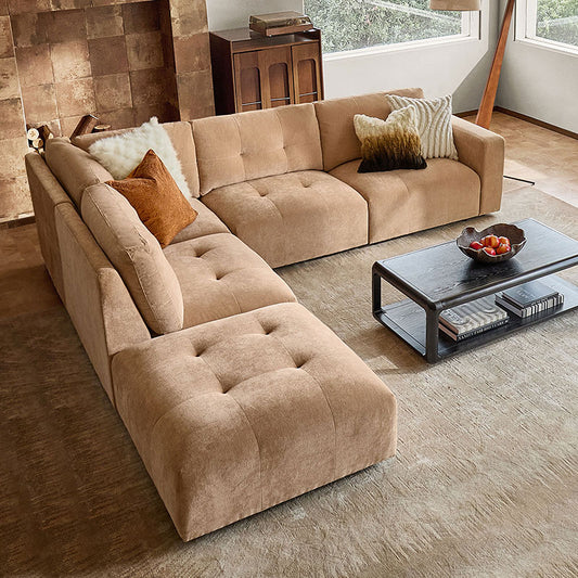 Memosa Deep-Seat Modular Sectional Sofa with Memory Foam Cushions