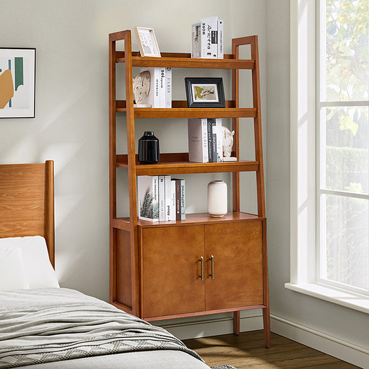 Andre 76"H x 36"W Solid Wood Ladder Bookcase