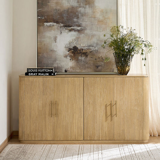Ivan Fluted Premium Wood Cabinet