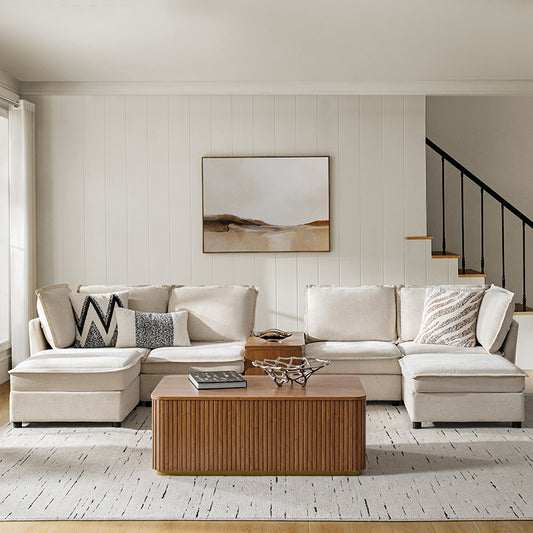 Harmetrix Large Modular Sectional Sofa Set with Storage – Soft Fabric Couch with Any Table & Coffee Table