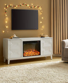Kamu 58'' Wide Traditional TV Stand With  Electric Fireplace