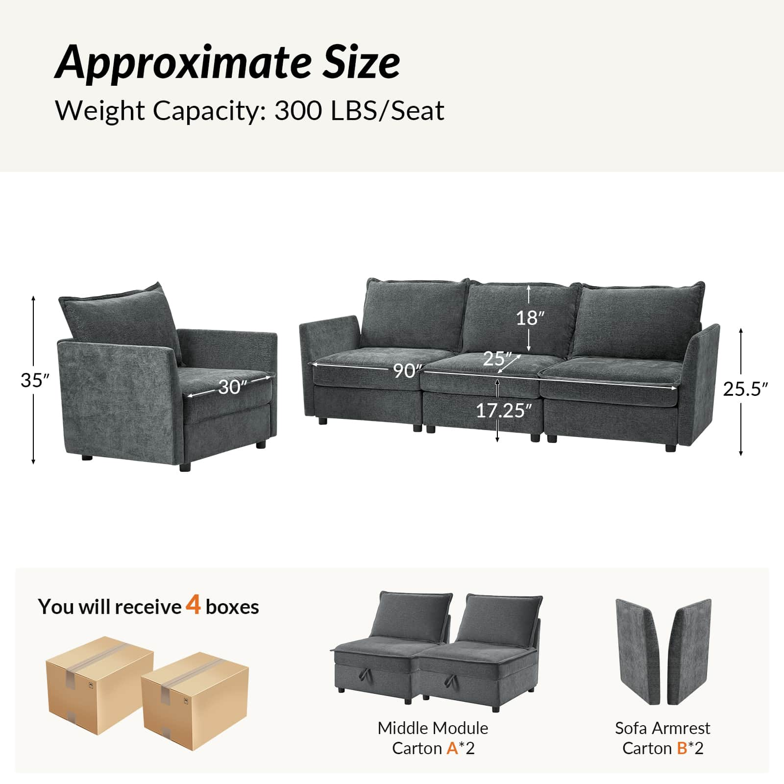 Victoria Oversized Soft Sectional Sofa with Storage