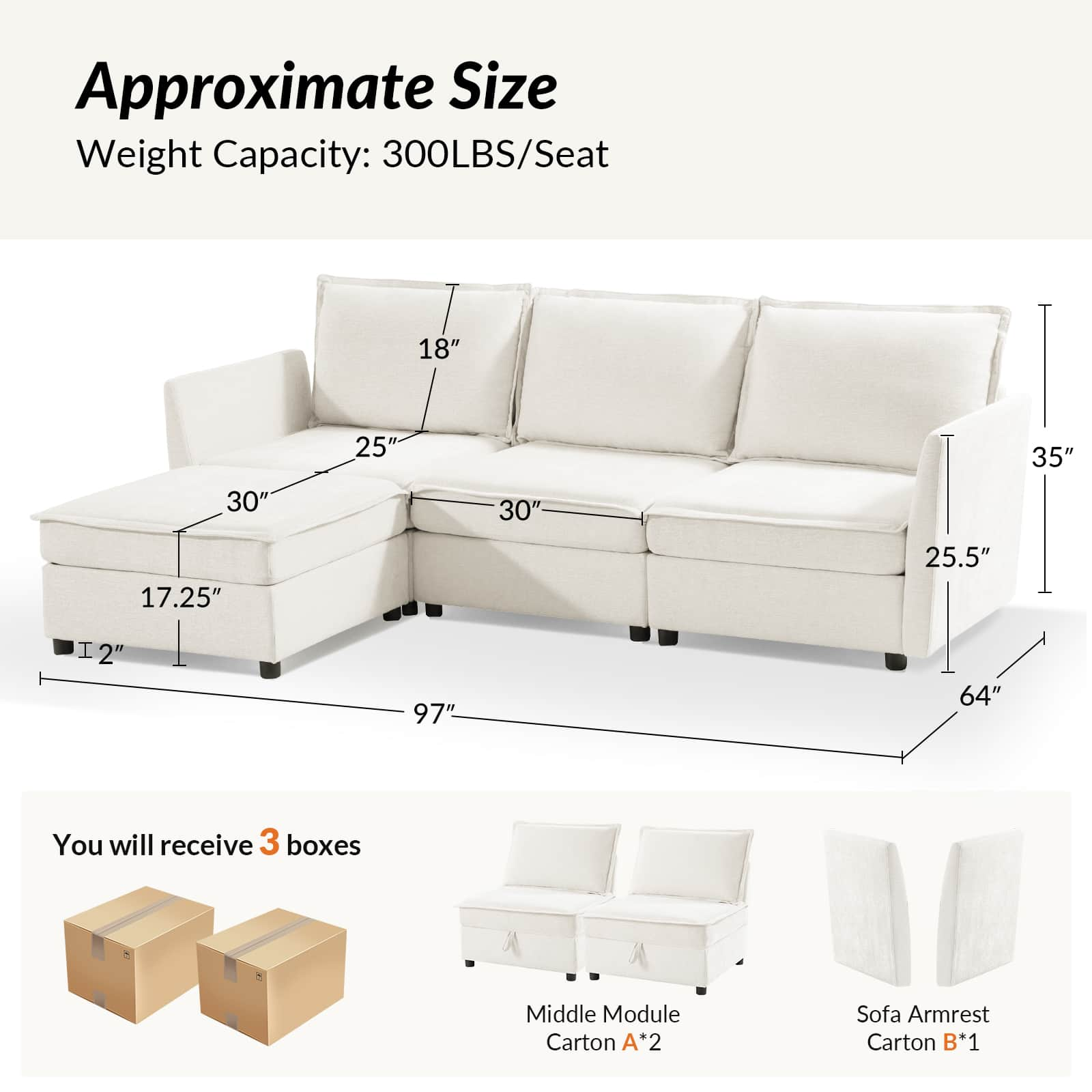 Victoria Oversized Soft Sectional Sofa with Storage