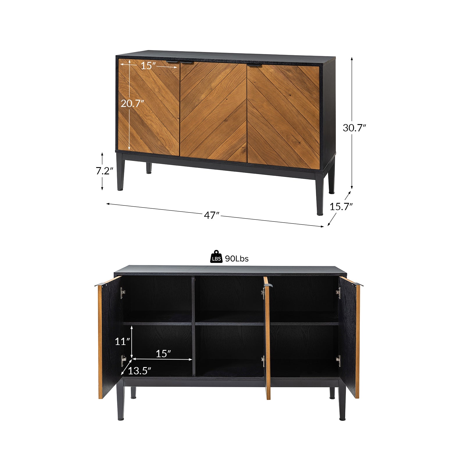 Eugen 47" Wide Kacie Modern Sideboard