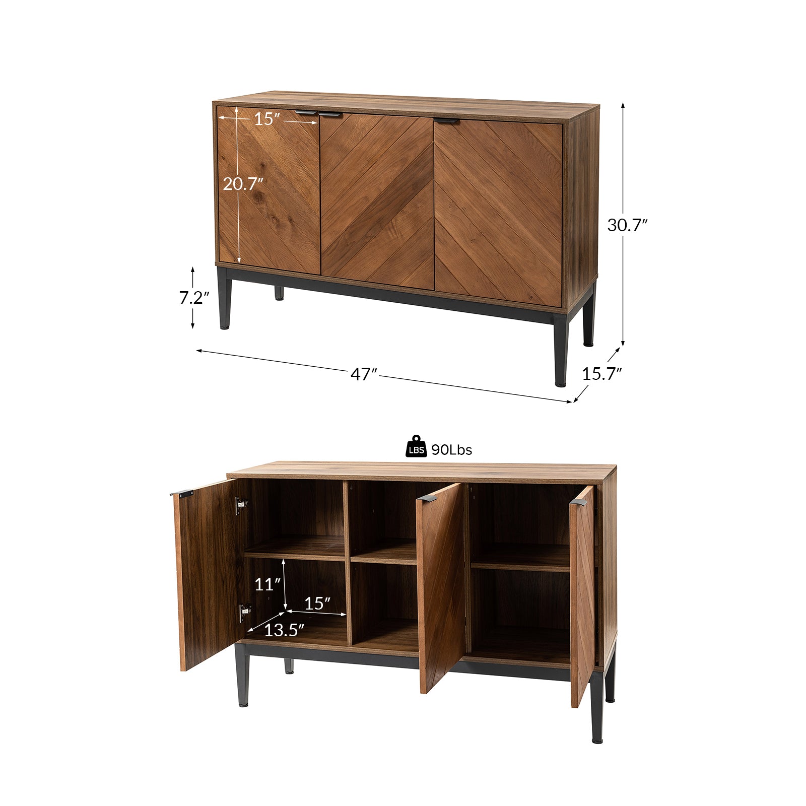 Eugen 47" Wide Kacie Modern Sideboard