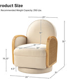 Karen Rattan Swivel Chair With 360-Degree Swivel