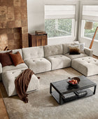 Memosa Modular Deep Seating Sectional Sofa - Cloud-Like Comfort with Memory Foam Cushions