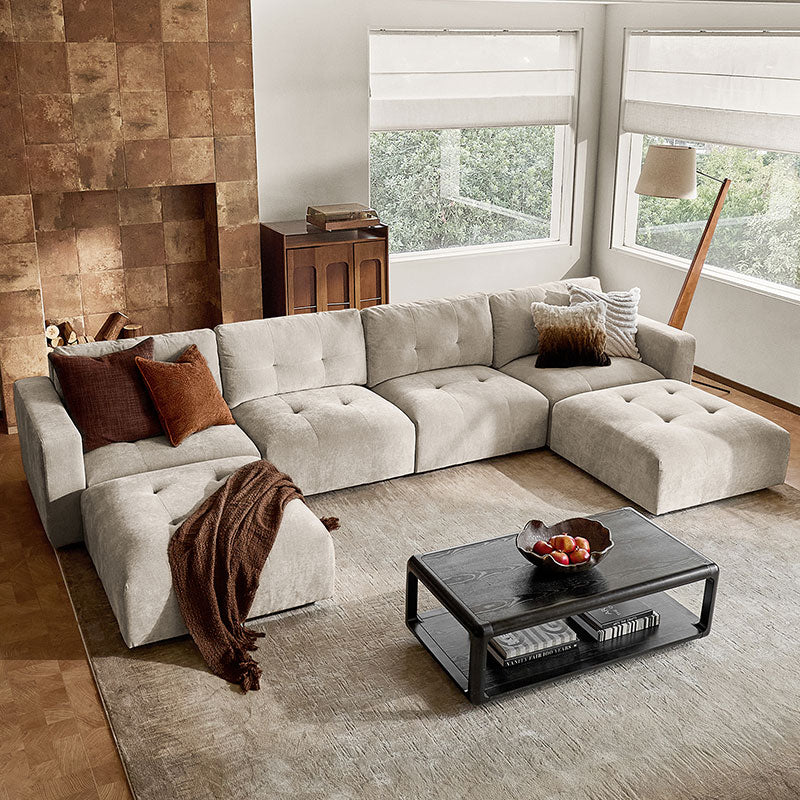Memosa Modular Deep Seating Sectional Sofa - Cloud-Like Comfort with Memory Foam Cushions