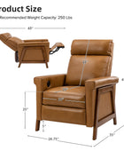 Bona Genuine Leather Power Recliner with Solid Wood Frame