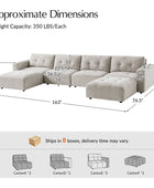 Memosa Modular Deep Seating Sectional Sofa - Cloud-Like Comfort with Memory Foam Cushions
