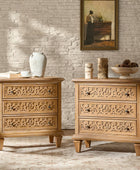 Colombo 3-Drawer Nightstand with Built-In Outlets(Optional Types)
