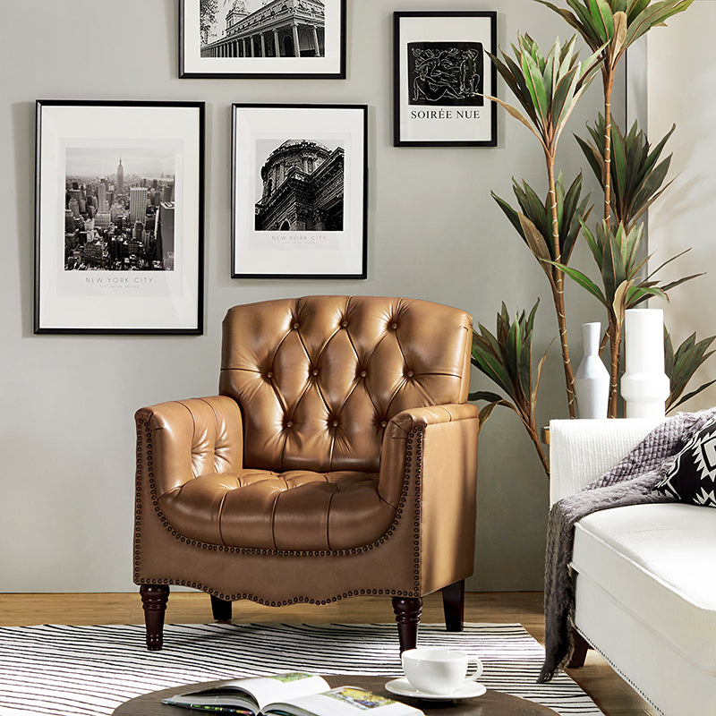 Enrique Genuine Leather Armchair Hulala Home