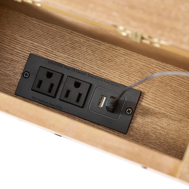 Colombo 3-Drawer End Table with Built-In Outlets(Optional Types)