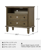 Galatea 2 - Drawer Solid Wood End Table Chest(Optional Types)