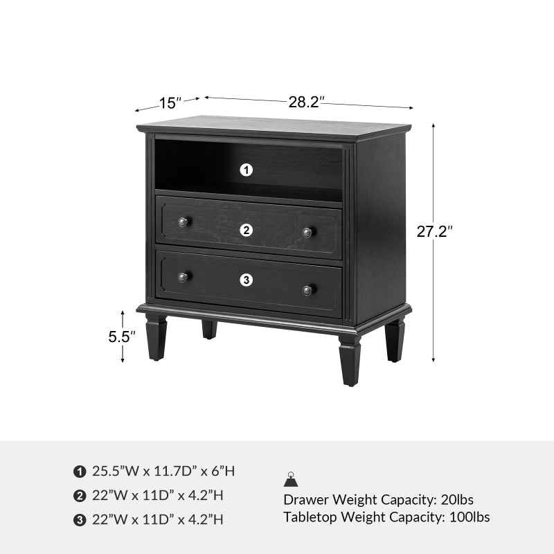 Galatea 2 - Drawer Solid Wood End Table Chest(Optional Types)