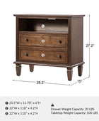 Galatea 2 - Drawer Solid Wood End Table Chest(Optional Types)