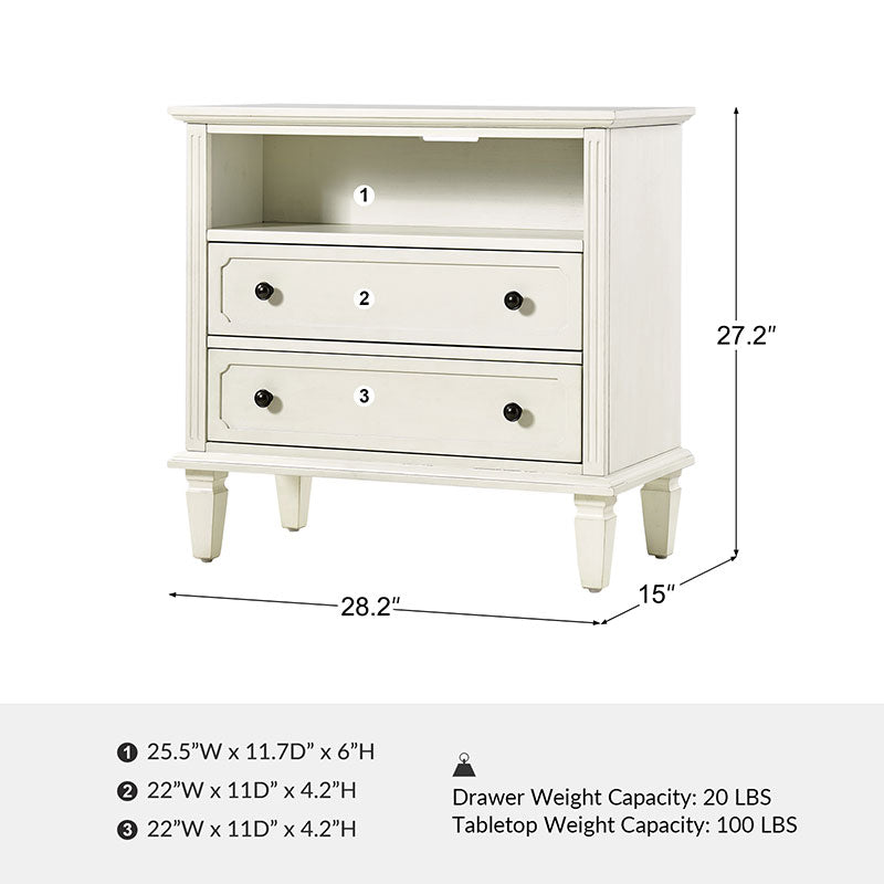 Galatea 2 - Drawer Solid Wood End Table Chest(Optional Types)