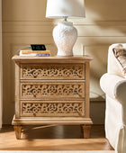Colombo 3-Drawer Nightstand with Built-In Outlets(Optional Types)