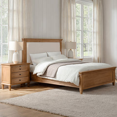 3-Piece Transitional Solid Wood Bedroom Set with Nightstands