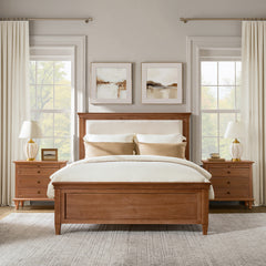 3-Piece Transitional Solid Wood Bedroom Set with Nightstands