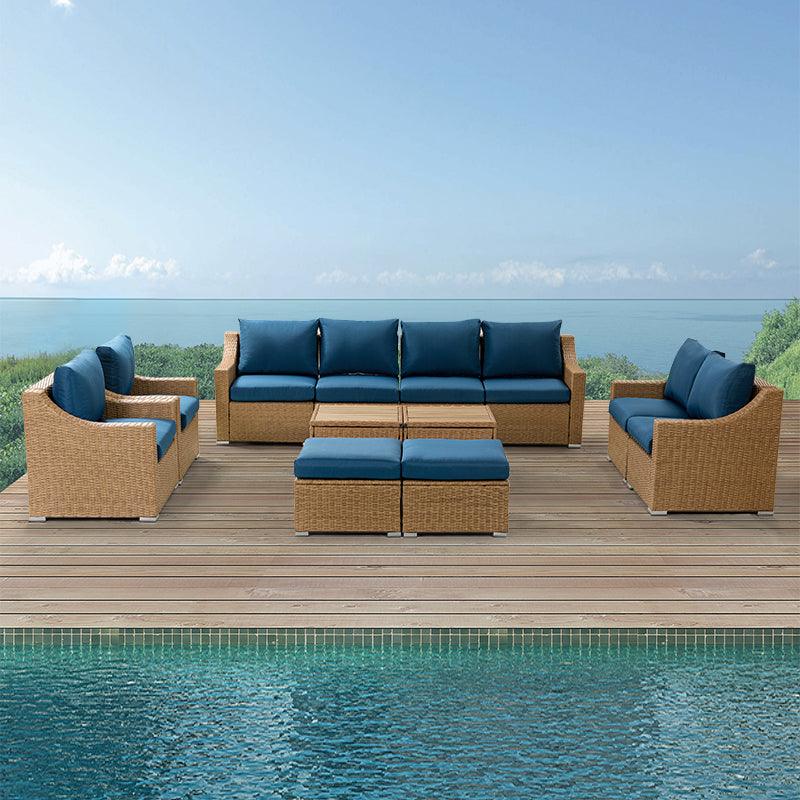 Prigord Rattan 10 - Person Seating Group with Cushions - Hulala Home