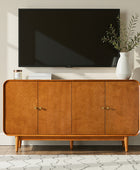 Alee 58 Inches Wide Mid-Century Modern 4-Door Sideboard With Adjustable Shelves