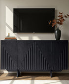 Dietreich Wooden Buffet Sideboard with Deep Embossed Texture