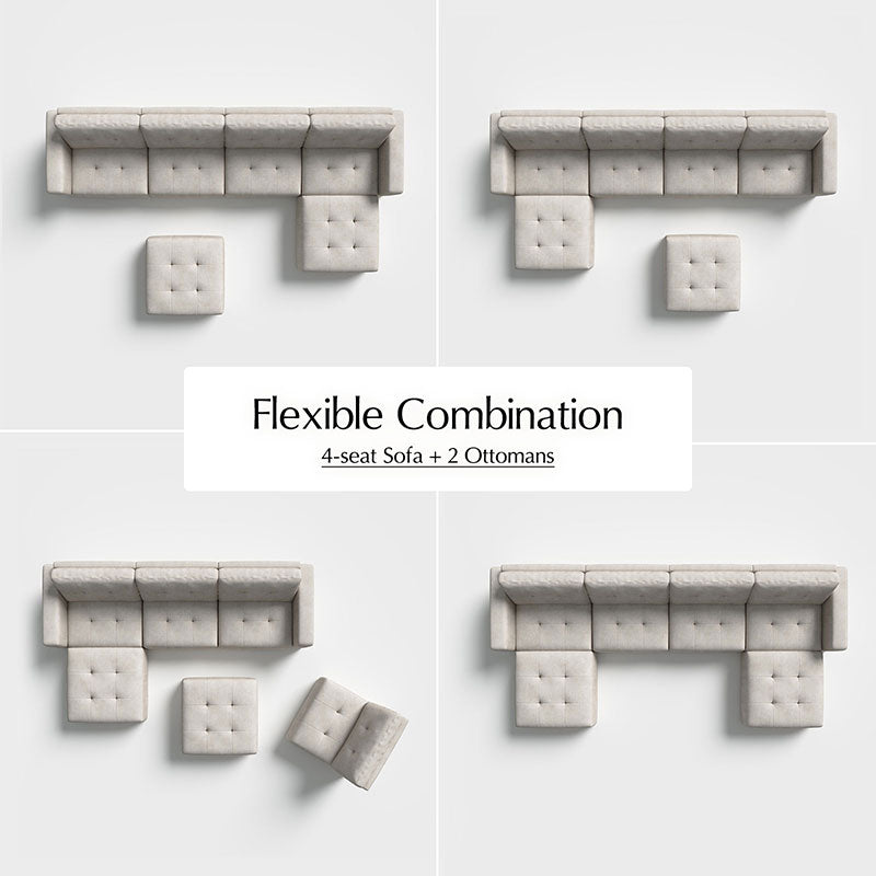 Memosa Modular Deep Seating Sectional Sofa - Cloud-Like Comfort with Memory Foam Cushions