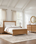 4-Piece Transitional Solid Wood Bedroom Set with 6-Drawer Dresser