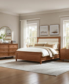 4-Piece Transitional Solid Wood Bedroom Set with 6-Drawer Dresser
