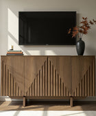 Dietreich Wooden Buffet Sideboard with Deep Embossed Texture