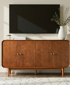 Alee 58 Inches Wide Mid-Century Modern 4-Door Sideboard With Adjustable Shelves