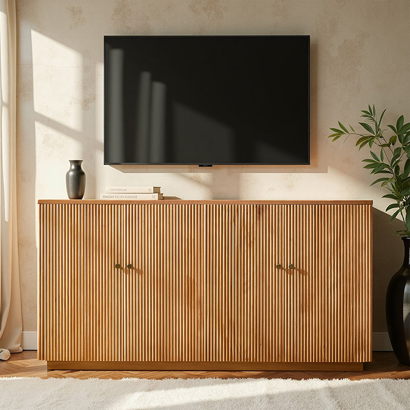 Mack Modern Fluted Solid Wood Sideboard with Elegant Storage Solution