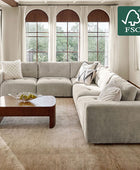 Memosa Deep-Seat Modular Sectional Sofa with Memory Foam Cushions in Beige – Modern Living Room Furniture