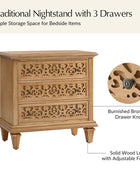 Colombo 3-Drawer Nightstand with Built-In Outlets(Optional Types)