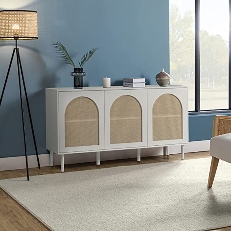 Posey 56" Wide Wood and Rattan Sideboard