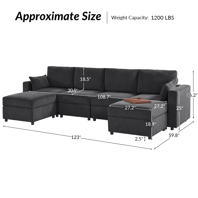 Amando Soft Storage Sectional Sofa